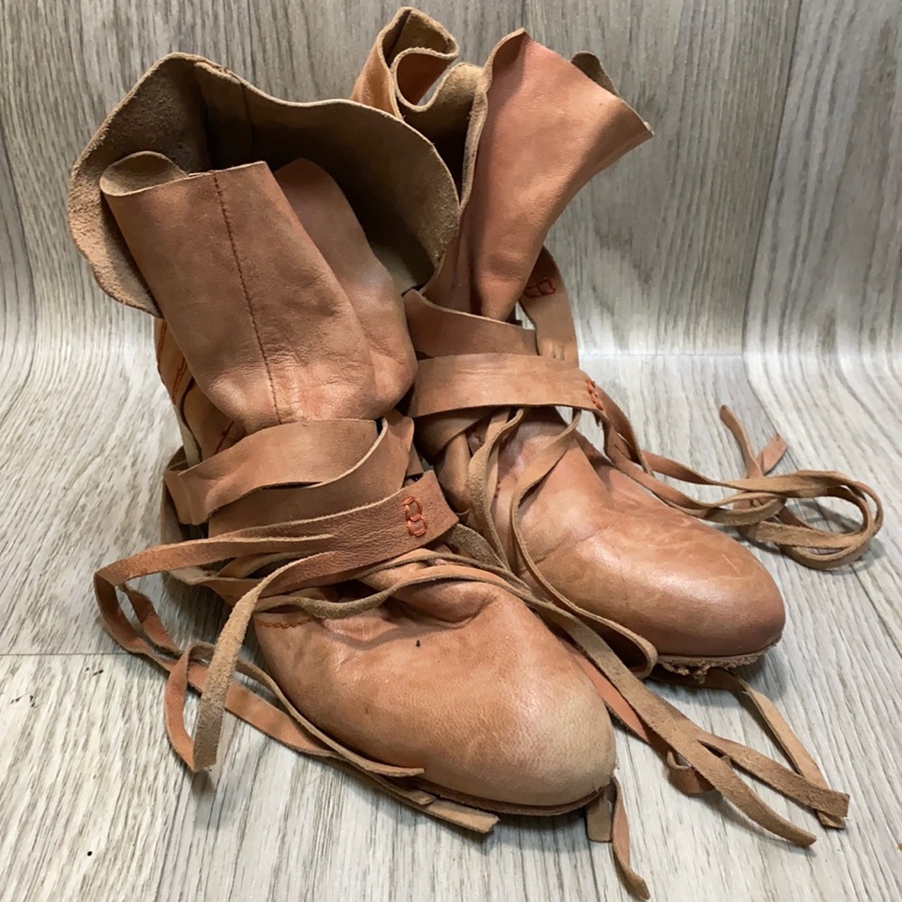 Free People Leather Wrap  Booties